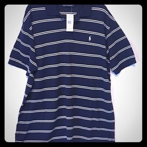 POLO RL Navy & white stripe SS mesh classic XXL